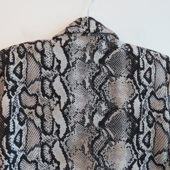 JOSEPH RIBKOFF Snakeskin Beige Black Open Front Blazer Jacket - Size US 10 - Picture 9 of 14